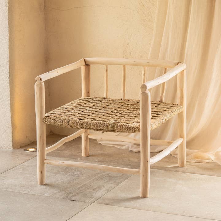Solid wood armchair ASILAH for wholesale by Collection Maroc