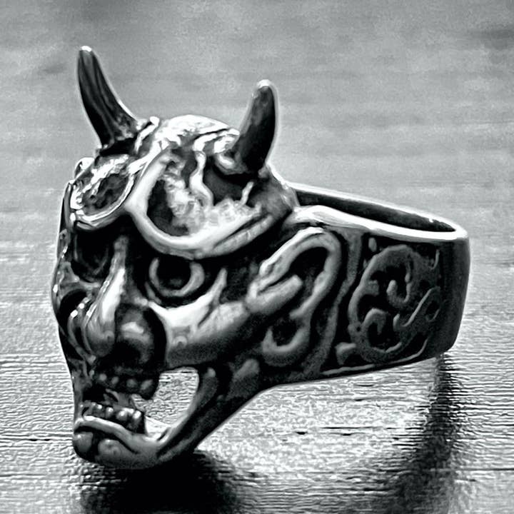 Shout At The Devil - Skull ring (#563) for wholesale by SkullJewelry.com