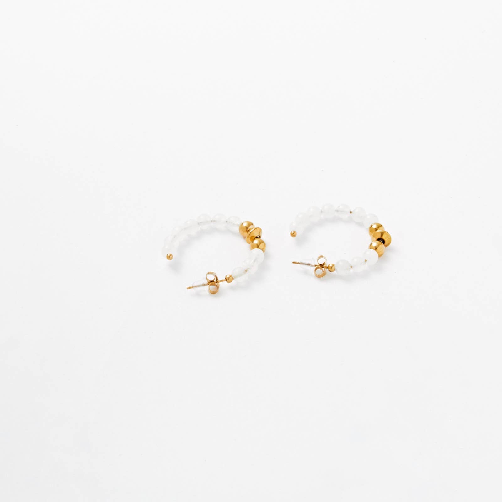 Lovelika – Engroshandel Enkeltøreringe – Creoler med naturlige sten - Freesia14