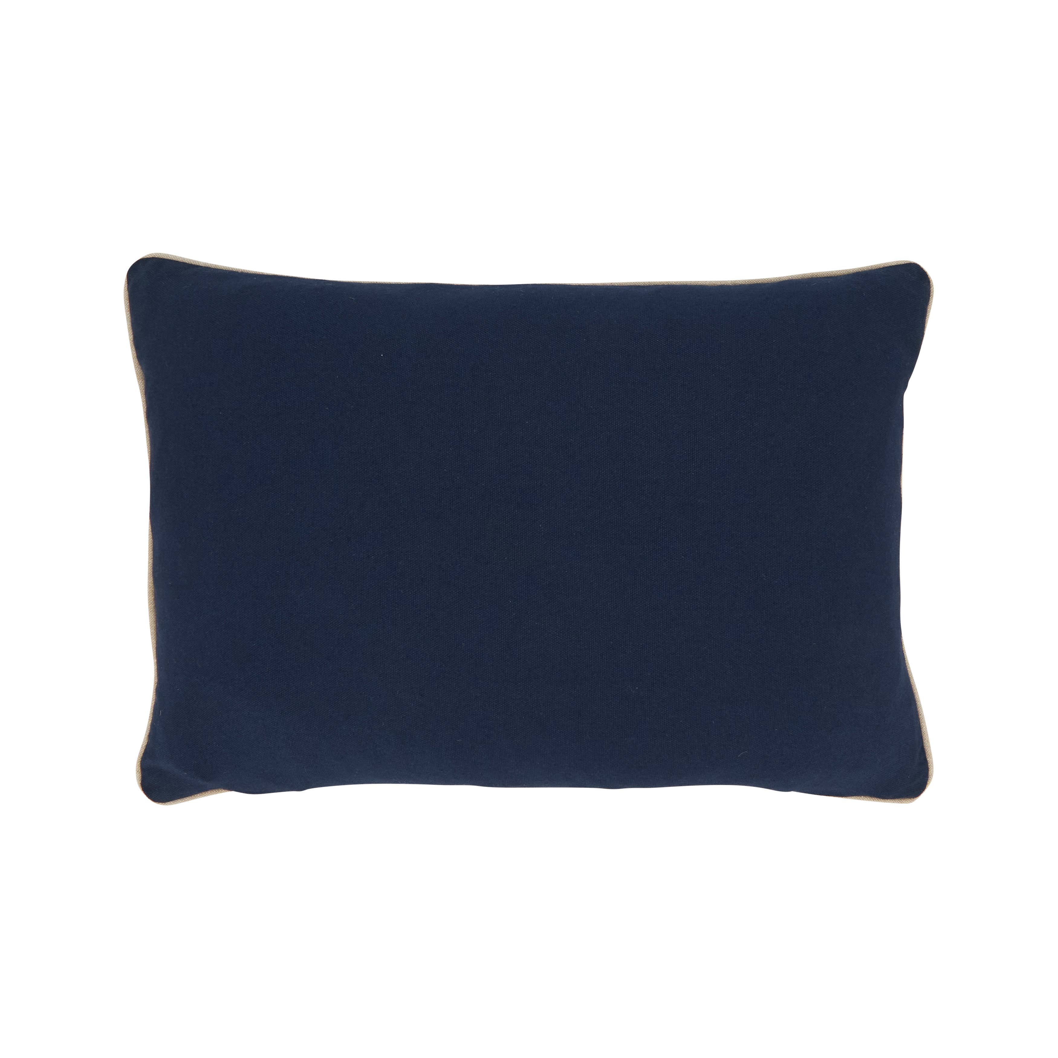 Navy Blue Embroidered Lobster Pillow for wholesale on Faire1