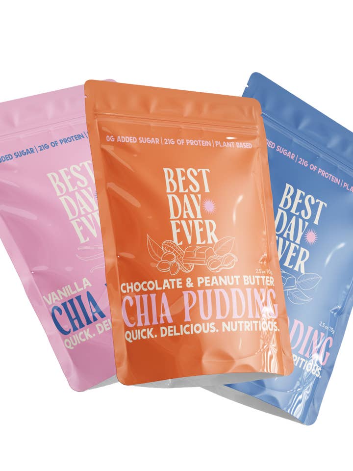Chia Pudding Variety Pack (12 pack - 4 of each flavor) for wholesale by Best Day Ever