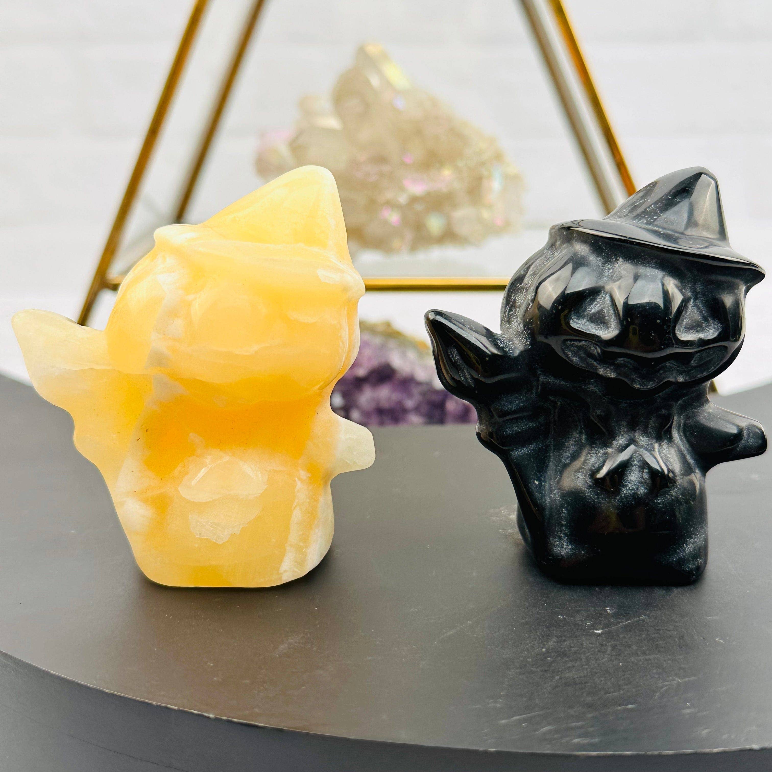 Rock Paradise - Wholesale Decorative Figurine - Crystal Carved Gemstone Pumpkin Head Witch - Halloween Decor1
