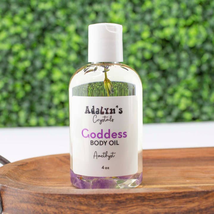 Goddess Amethyst Lavender Body Oil 4 oz for wholesale by Adalyn's Crystals