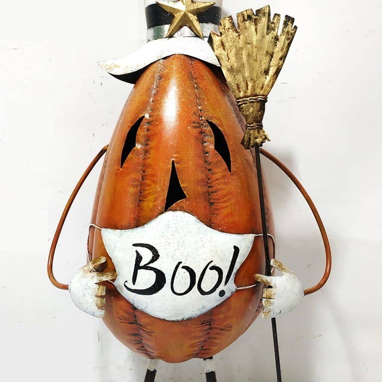 Zaer Ltd. International - Wholesale Decorative Figurine - 27.5" Tall Top Hat Jack-O-Lantern with Face Mask5