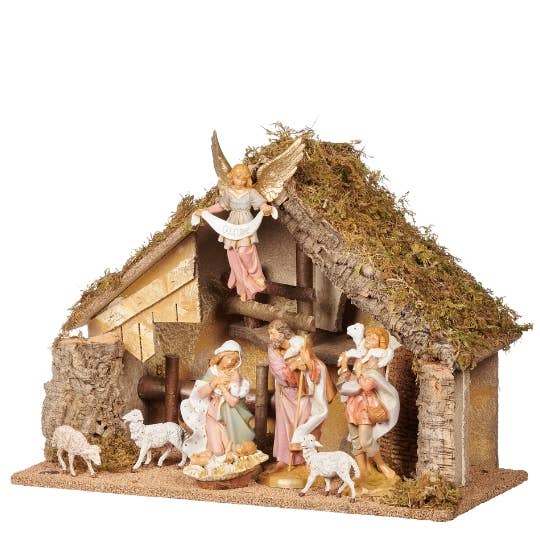 Roman - Wholesale Nativity Scene Decor - Fontanini 8-figure Nativity with Italian Stable – 7.5" Scale1