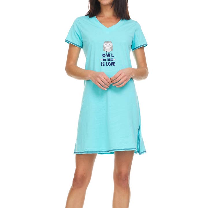 Camisa Noturna Gola em V T512 por atacado de René Rofé