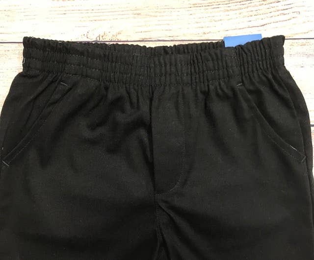 Negro Pantalones cortos negros para niños con cintura elástica, tallas 4-16 de venta al por mayor en Faire2