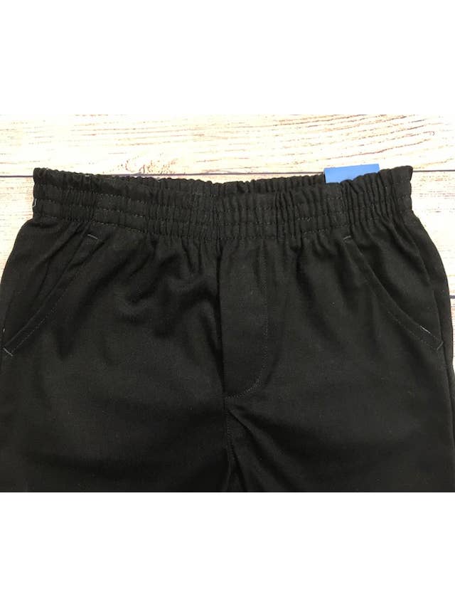 Negro Pantalones cortos negros para niños con cintura elástica, tallas 4-16 de venta al por mayor en Faire2