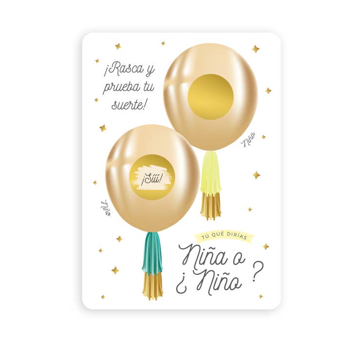 Wild Confetti - Vente Cartes bébé - Cartes à gratter révélation du sexe du bébé (jeu de 5 pièces)3