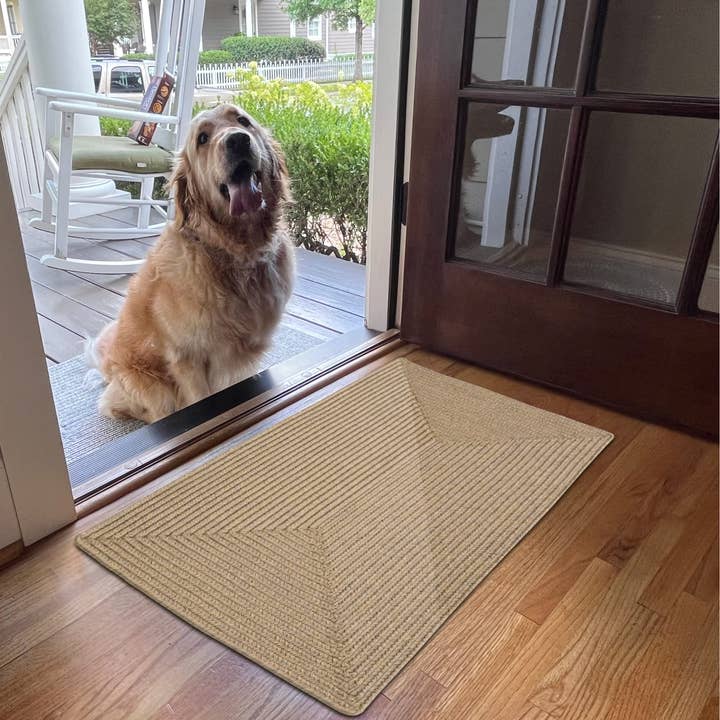 Homespice Decor – Großhandel Teppichvorleger – Biscuit Tan geflochtene Teppiche für drinnen & draußen, wasserdicht6