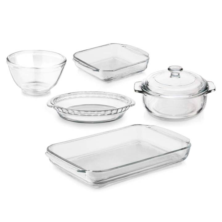Libbey - Wholesale Baking Dish - Libbey Baker's Basics 5-Piece Glass Casserole Set with Lid