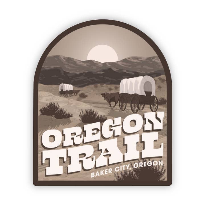 Oregon Trail - Baker City, Oregon Sticker for wholesale by Savaria Marie Design