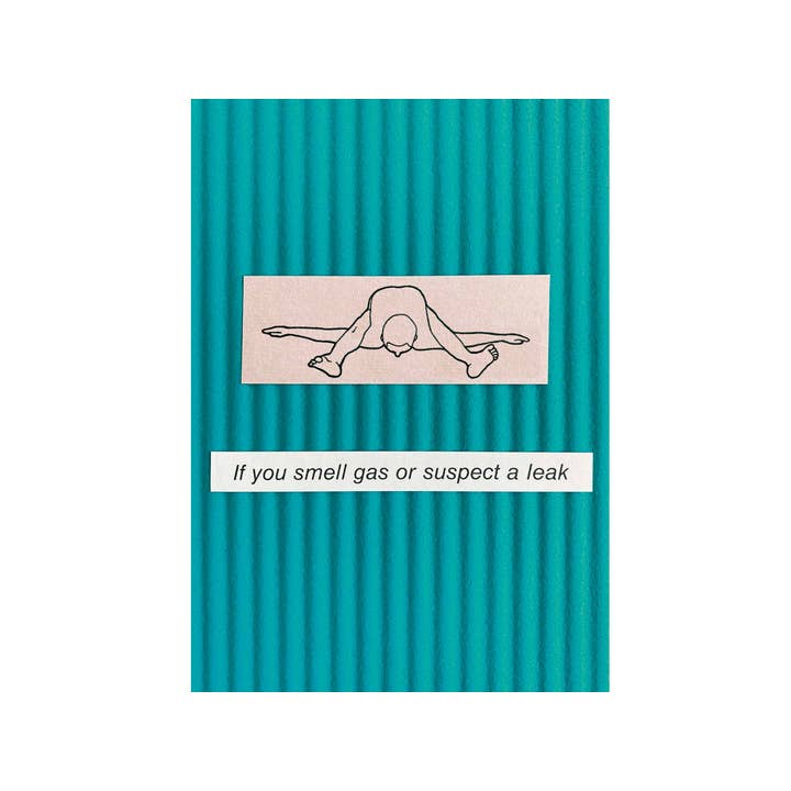 Wenn Sie Gas riechen oder einen Leck Yoga-Pose vermuten. für den Großhandel von Duggoons Greeting Cards
