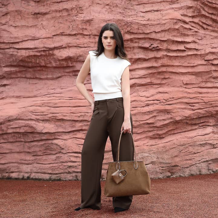 Large shoulder tote + mini pouch for wholesale by INES DELAURE