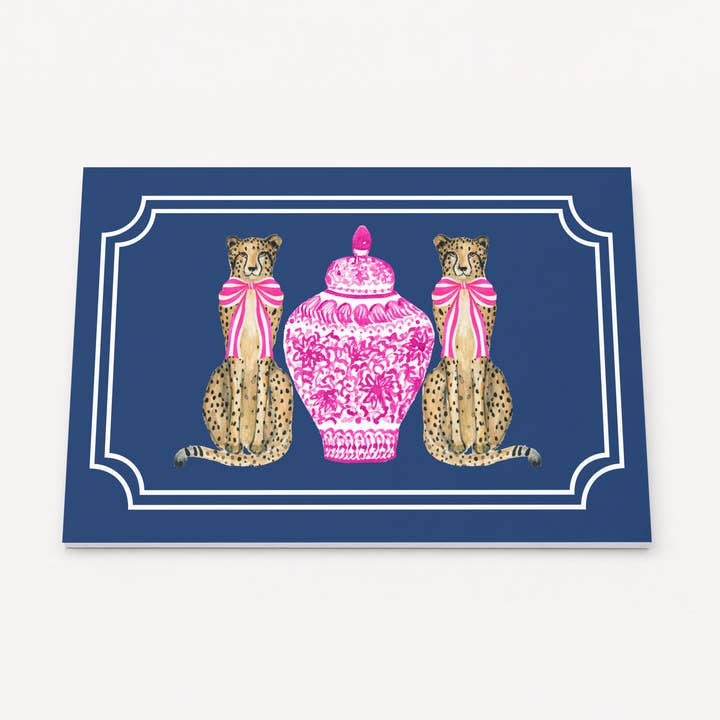 Chinoiserie Leopard Paper Placemats | 25 Placemats | 12x18 for wholesale by Note Worthy Paper Place