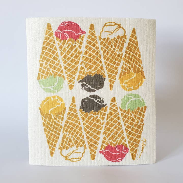 SALE Eco-Friendly Dishcloth Ice Cream Design for wholesale by Little Green