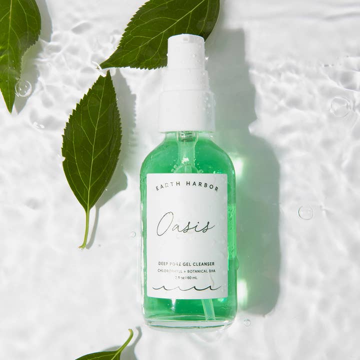 Earth Harbor Naturals - Wholesale Facial Cleanser - OASIS Deep Pore Gel Cleanser: Chlorophyll + Botanical BHA