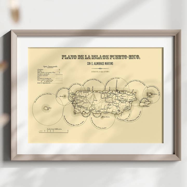 Vintage Wall Graphics - Wholesale Poster - Antique Puerto Rico Map Poster
