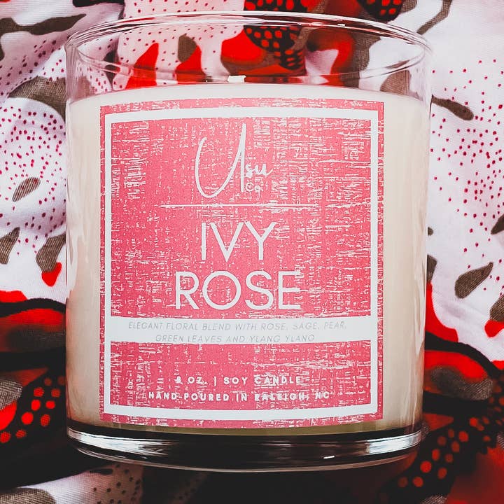 Usu Company Candles - Wholesale Jar/Filled Candle - "Ivy Rose" Soy Wax Candle0