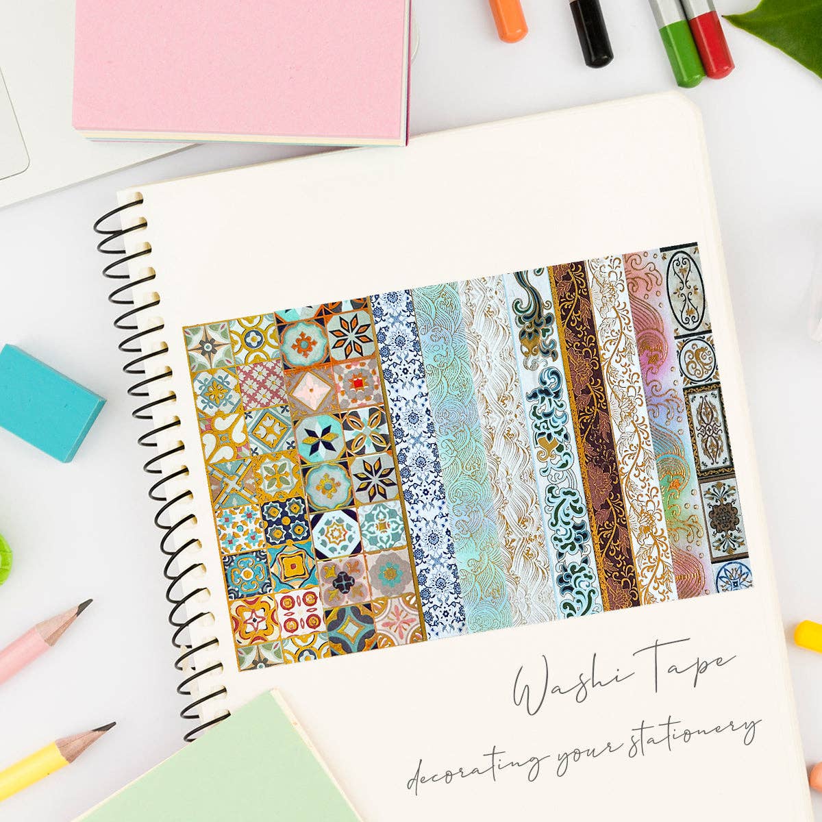 Wrapables.com - Wholesale Washi Tape - Wrapables Decorative Gold Foil Washi Tape Box Set4