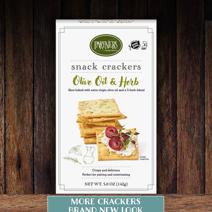 Olive Oil & Herb Snack Crackers for wholesale by Partners Crackers