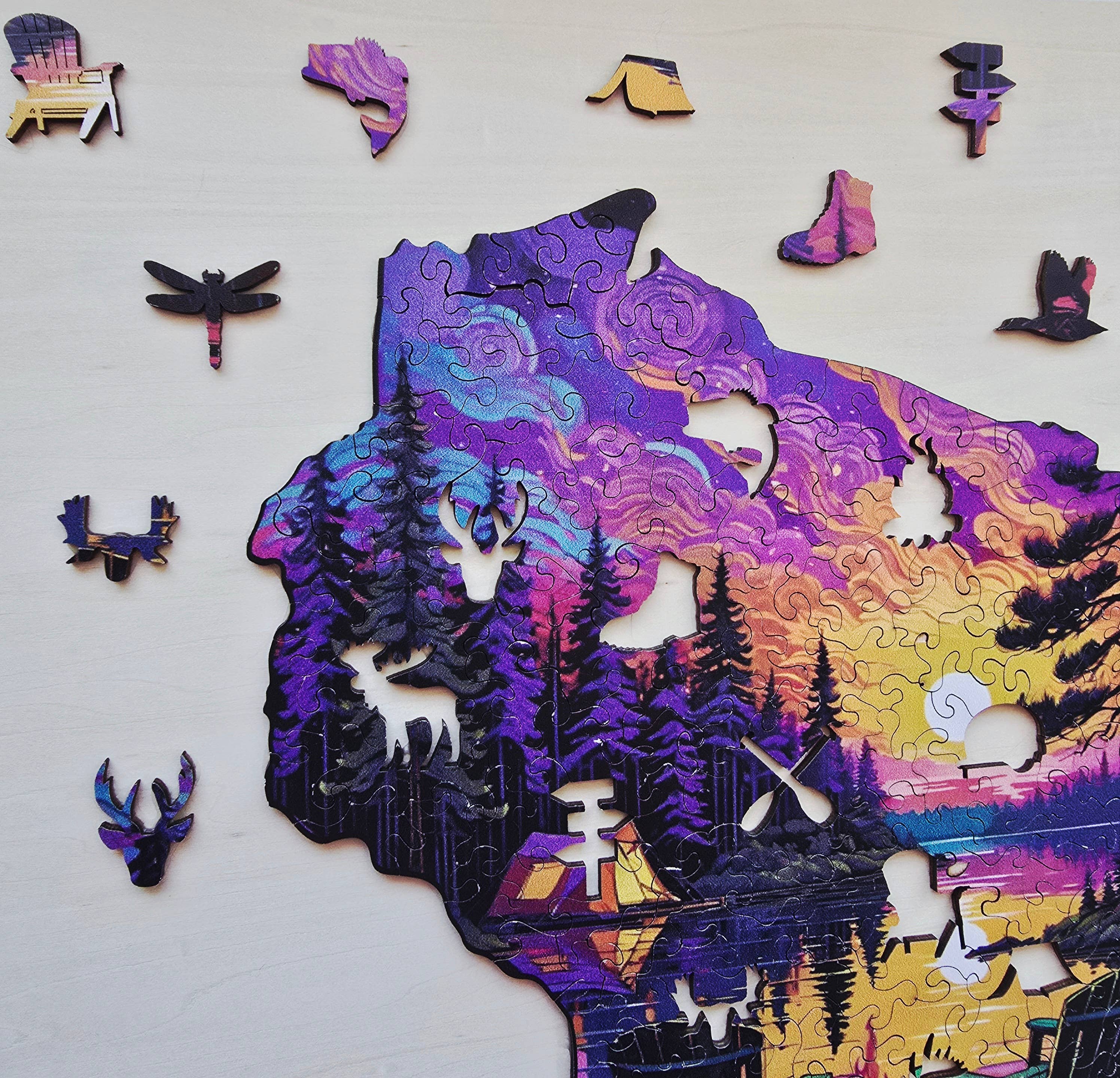 Art Factory LLC - Wholesale Puzzle - Adult - Wisconsin state wooden puzzle2