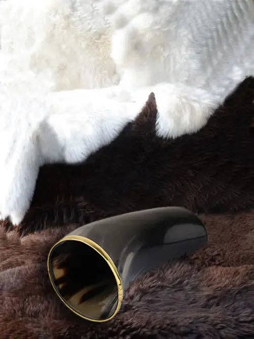 Muqeem & Brothers - Vente Verre/tasse - Verres à boire en corne - Contenance jusqu'à 10 oz, finition métallique4