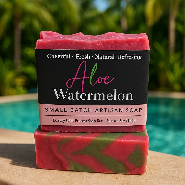 Aloe Watermelon Soap Bar for wholesale by DeShawn Marie Soap Boutique