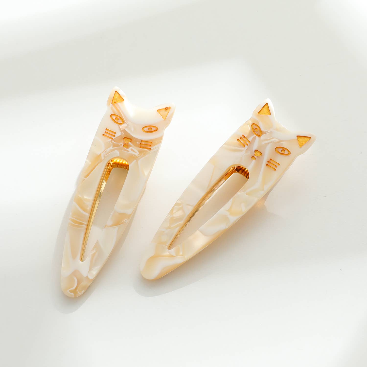 Adorro - Vente Pince à cheveux – femme - Elodie | Lot de 2 barrettes en forme de tête de chat pointue8