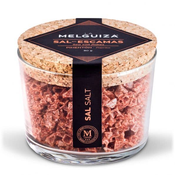 Meersalzflocken mit süßem, geräuchertem Paprika für den Großhandel von Azafranes La Melguiza