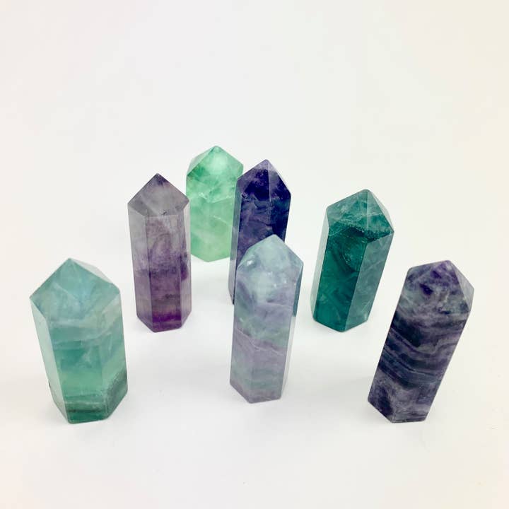 Pelham Grayson Rose - Wholesale Spiritual Stone/Crystal - Fluorite Spiritual Stone, Standing Points, 45-55mm, China