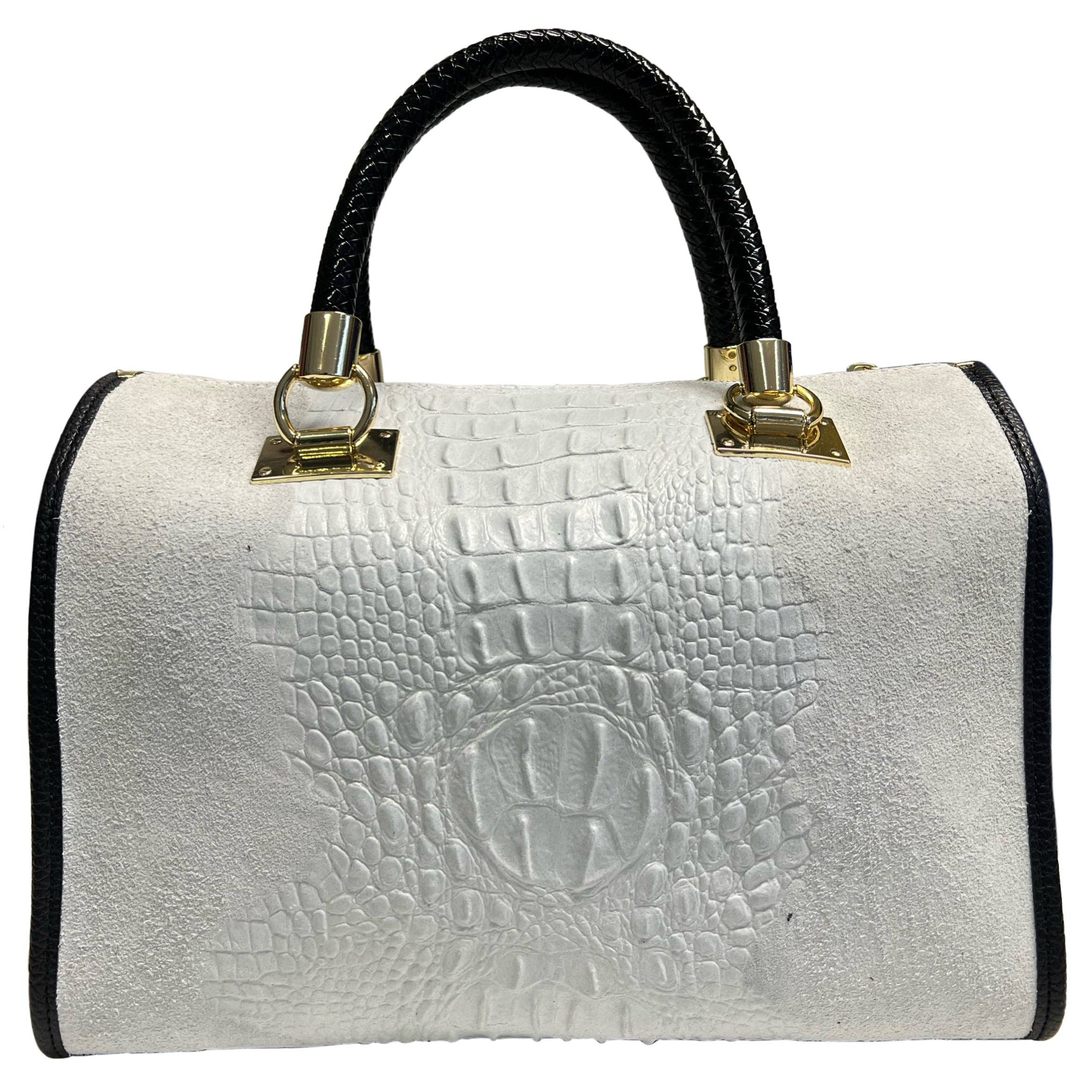 MODARNO - Wholesale Top Handle Bag - Women's - Modarno Women's bag - coconut print suede leather handbag12