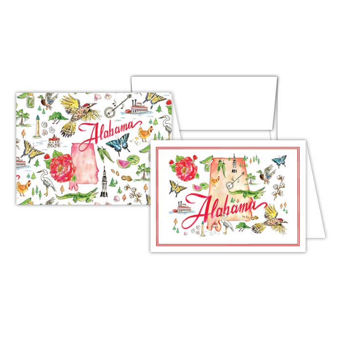 Alabama Handpainted Icons Stationery Notes for wholesale by RosanneBeck Collections