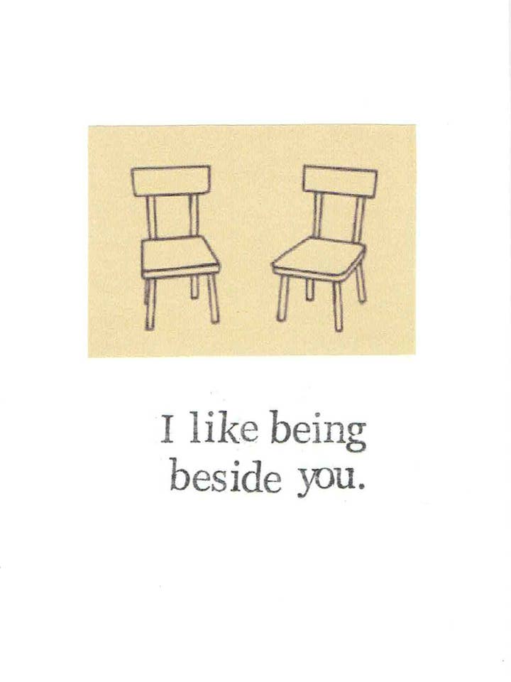 I Like Being Beside You Card | Simple Funny Valentine's Day Anniversary Card for wholesale by BlueSpecsStudio