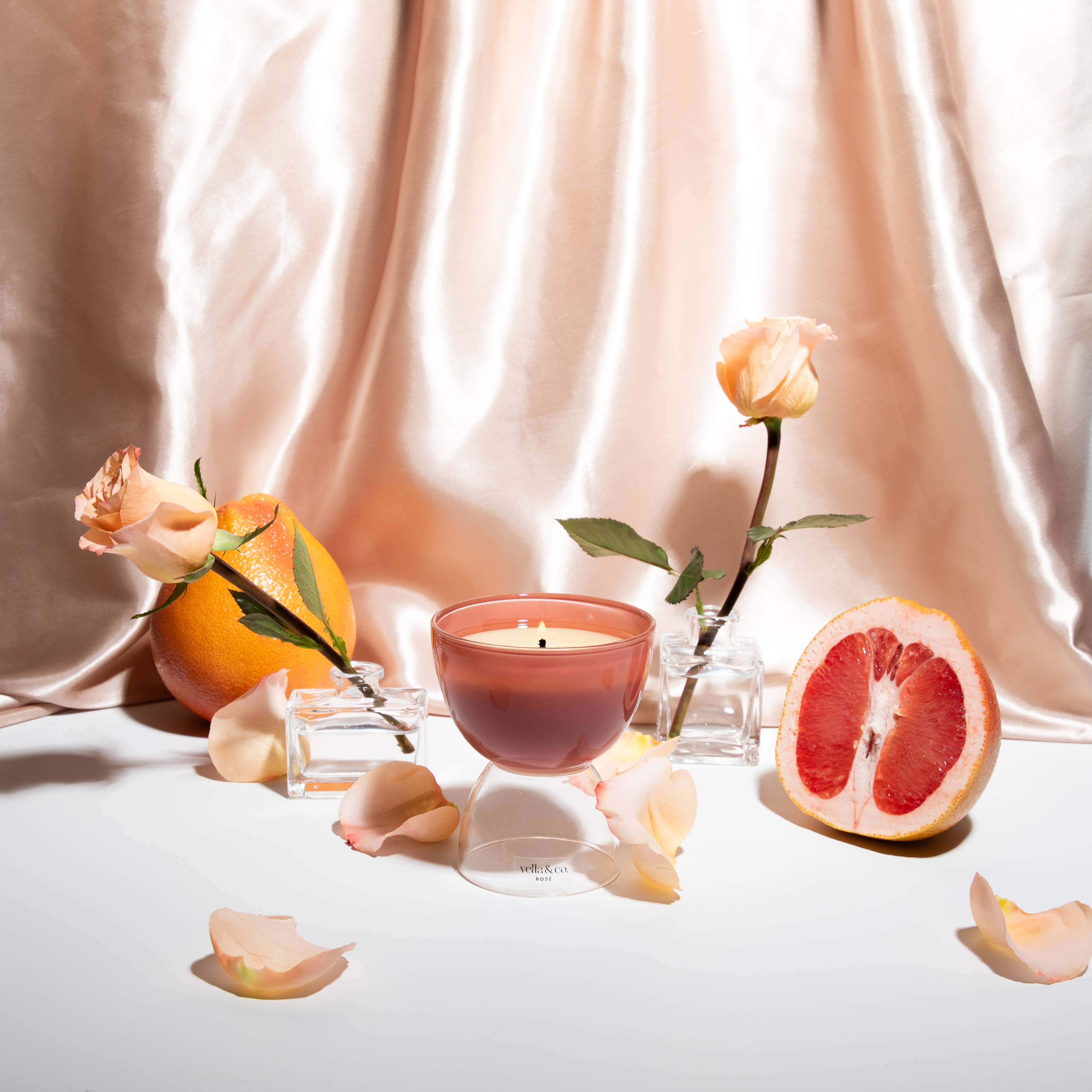 Vella & Co. by Vellabox – wholesale Jar/filled candle – Rosé – 6oz Wine-Inspired Soy Candle in Reusable Glass4