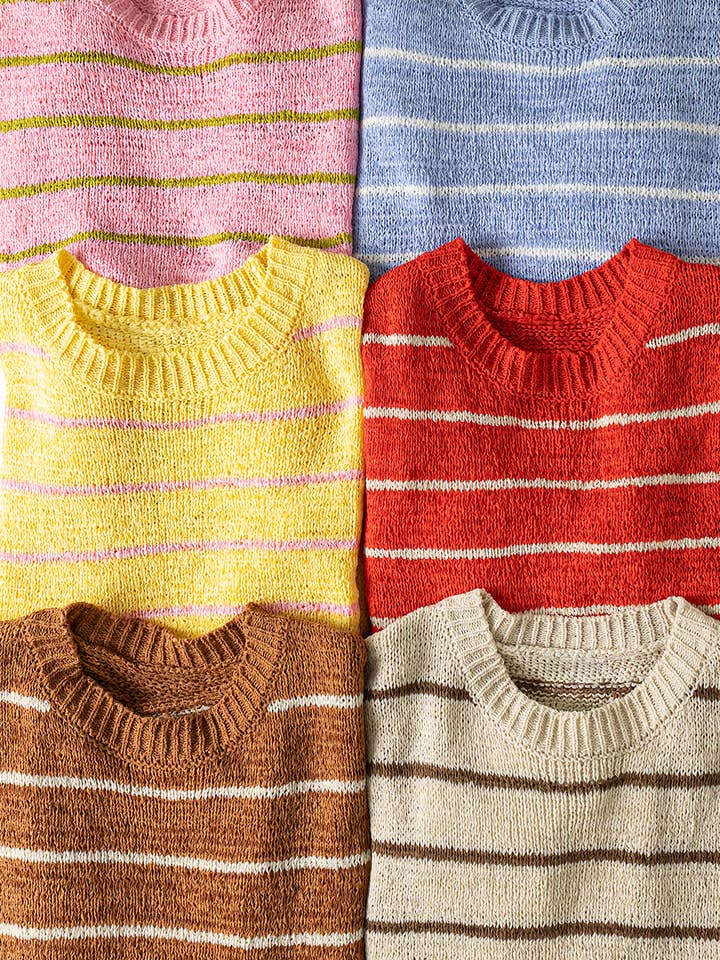 12W3319N-Randig Stickad Tröja Väst Topp för wholesale av VERY J