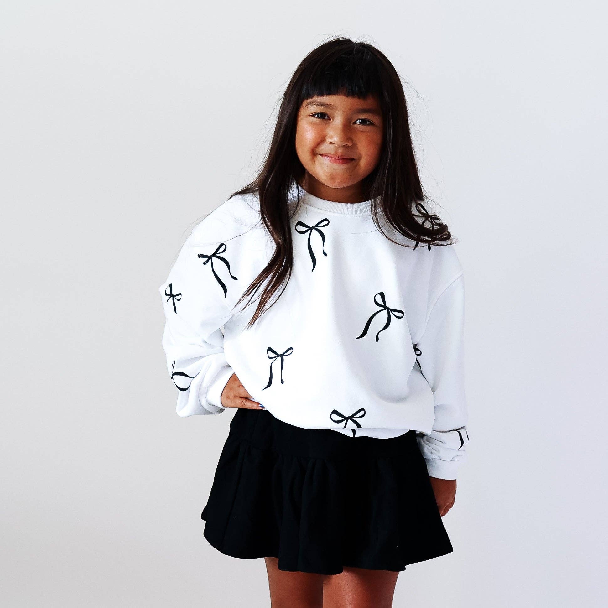 Minimalist Folk Co. - Vendita all'ingrosso Felpa - Bambini - BOWS| stampa integrale | pullover oversize con spalle scese | BAMBINI0