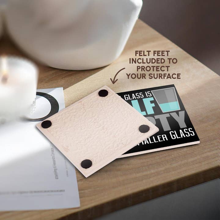 3dRose - Wholesale Coasters - 3dRose, If Your Glass Is Half Empty Get A Smaller Glass, Coaster3