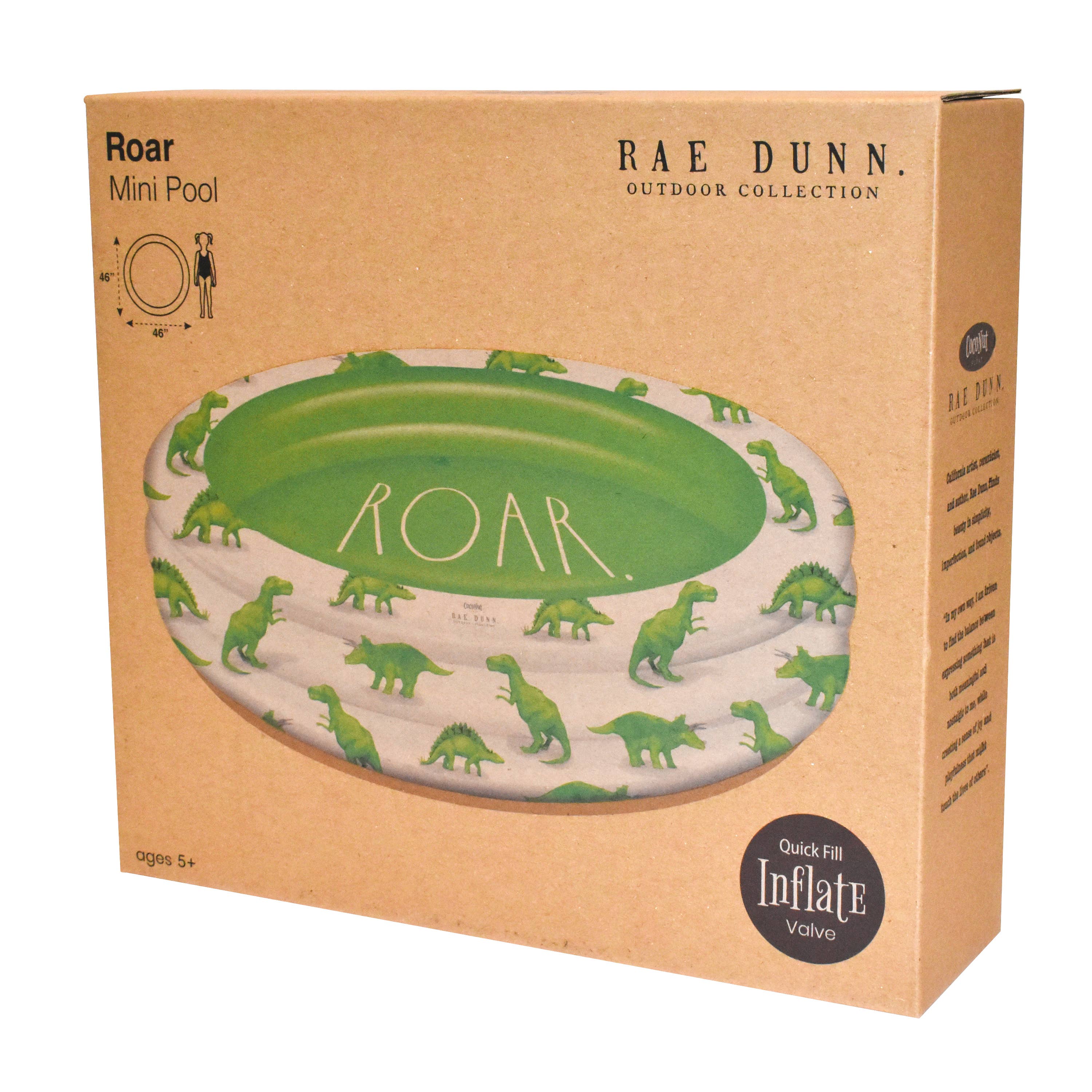 Salus Brands - Vente Jeu gonflable - Rae Dunn - Mini piscine avec des motifs de dinosaures - ROAR.6