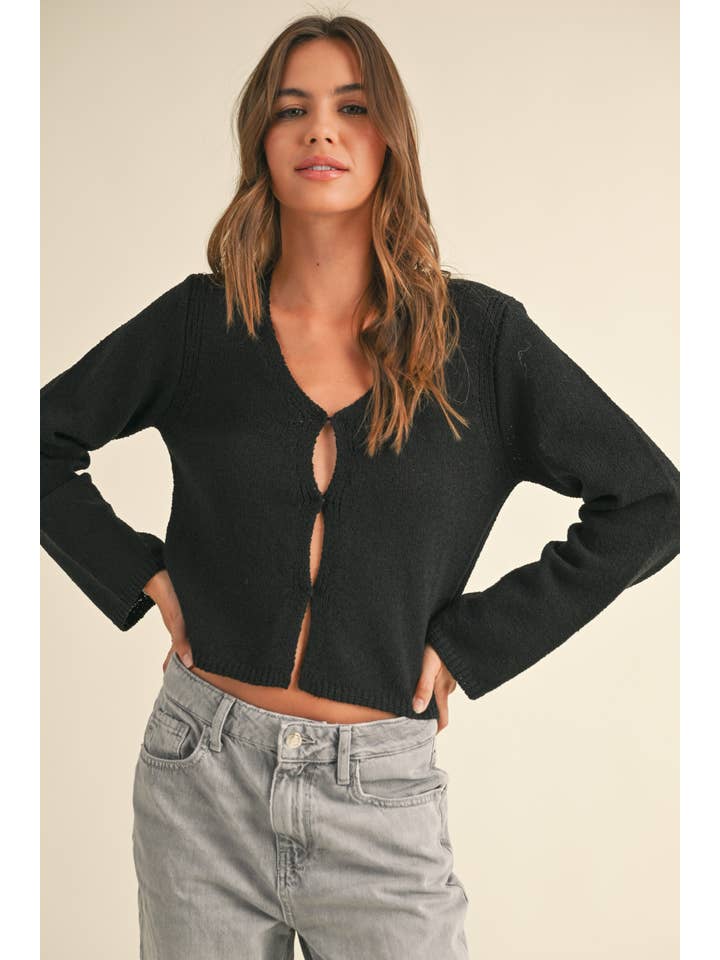 MIOU MUSE - Wholesale Cardigan - Women's - J3978 LIGHT WEIGHT L/S KNIT CARDIGAN