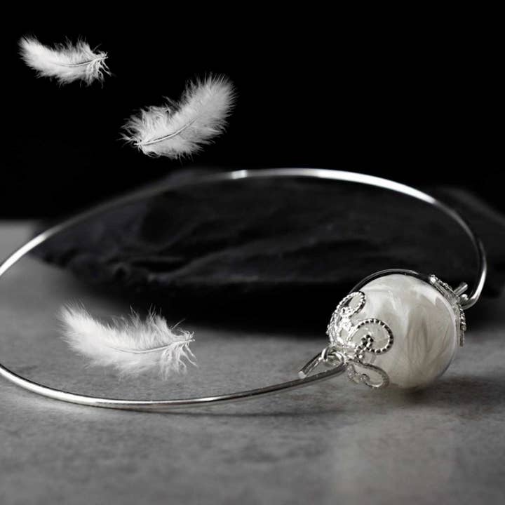 MadamLili - Wholesale Cuff Bracelet - Genuine Feather Bangle - Angel Feather Jewelry - RETARM-1111