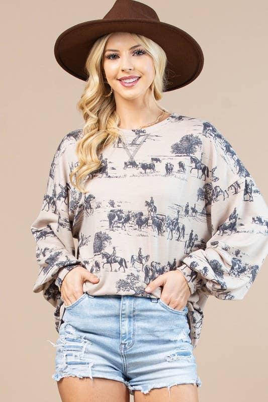 お買い得商店街 PRINT WESTEN AV1171-HAILEY Wholesale SWEATSHIRT your for トップス