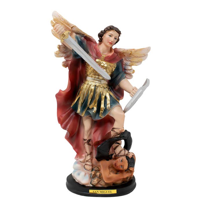 Saint Michael Resin Statue – Estatua de San Miguel Arcángel for wholesale by mrcjsales