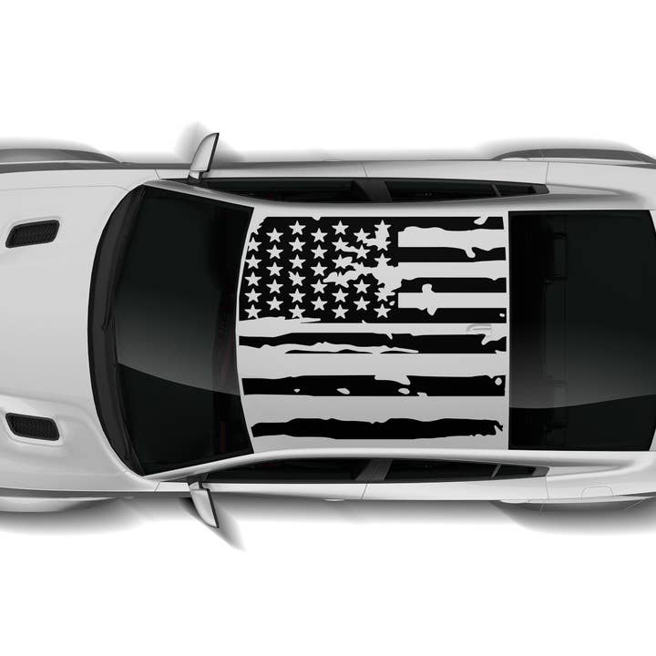 American flag roof decals graphics compatible with Dodge Charger Hellcat SRT Widebody for wholesale by I Make Stickerz