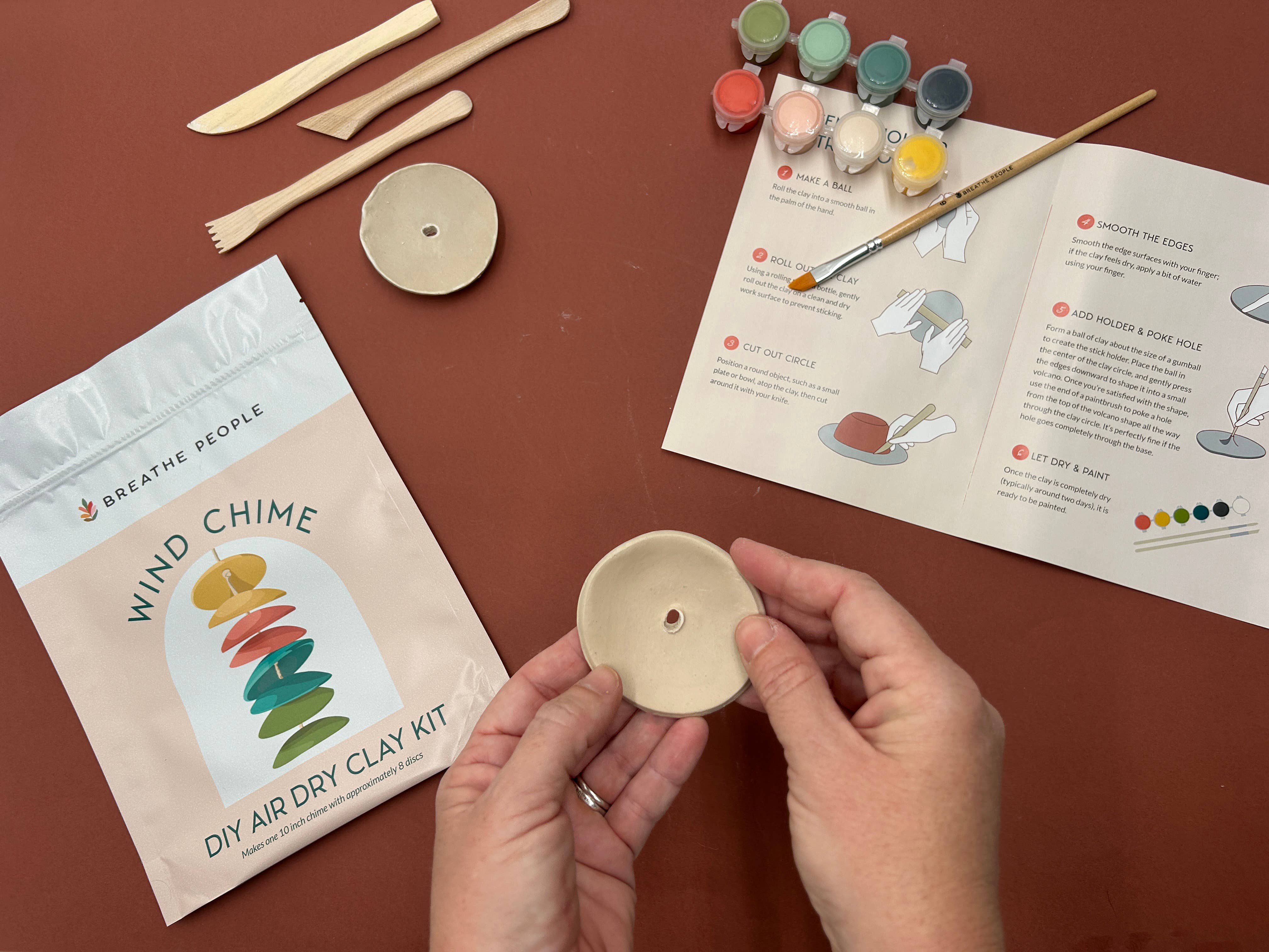 Breathe People - Wholesale DIY Craft Kit - DIY Air Dry Clay Kit- Make Your Own Wind Chimes7