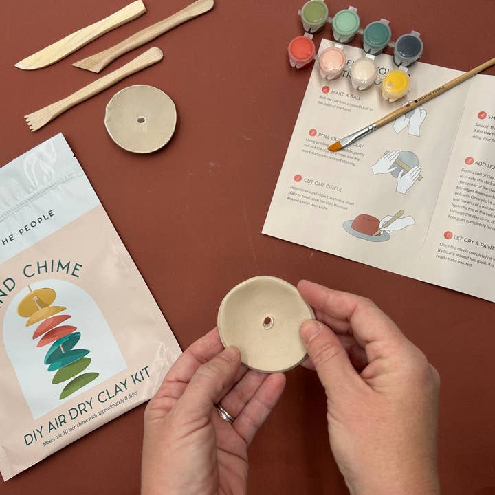 Breathe People - Wholesale DIY Craft Kit - DIY Air Dry Clay Kit- Make Your Own Wind Chimes7