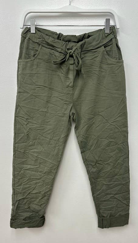 VENTI6 – Großhandel Hose – Damen – SOLIDE KNITTERFALTEN-JOGGER MIT KORDELZUG (50060)21
