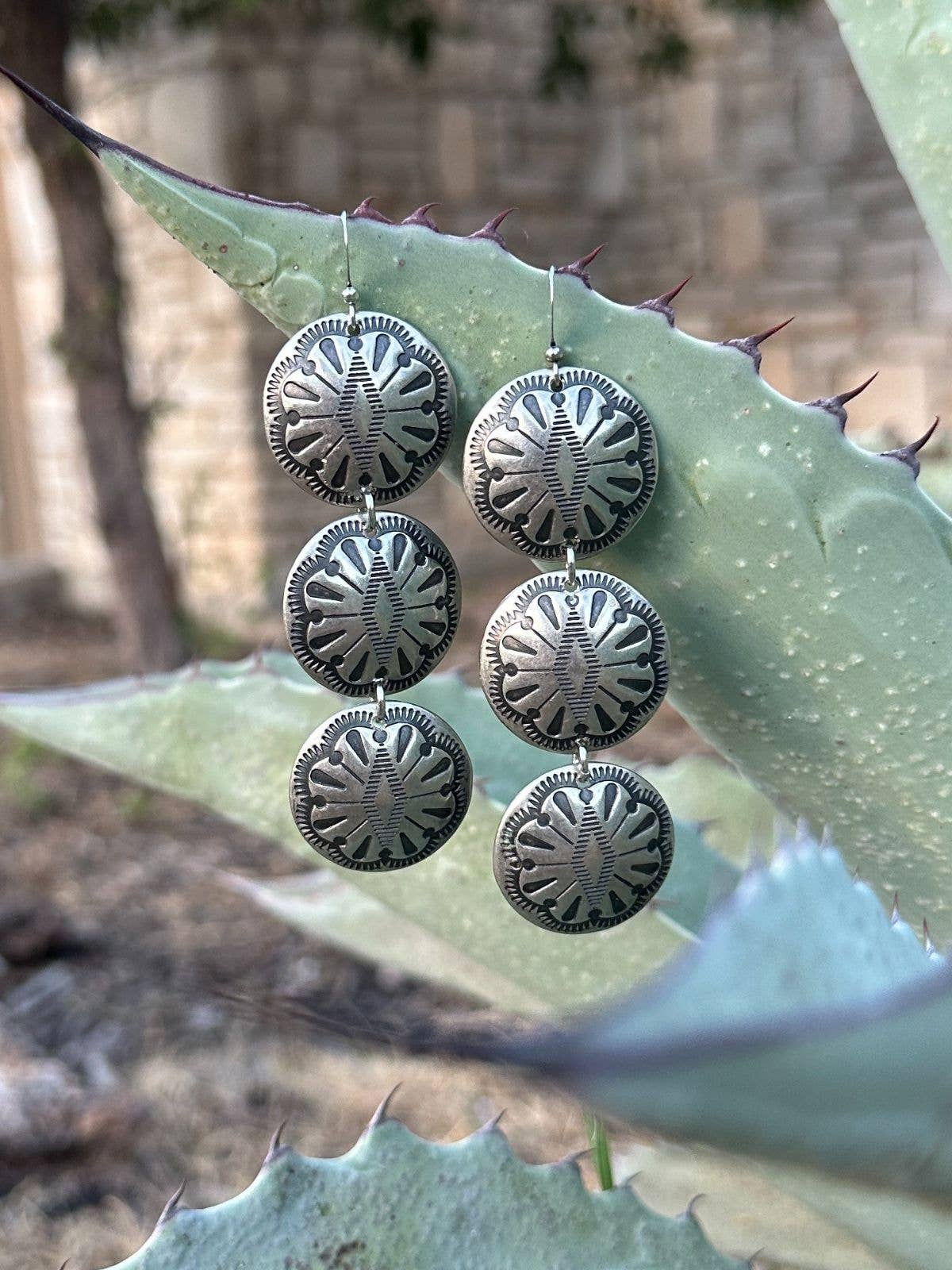 J.Forks Designs - Wholesale Dangle Earrings - 17008 Triple Concho Earring