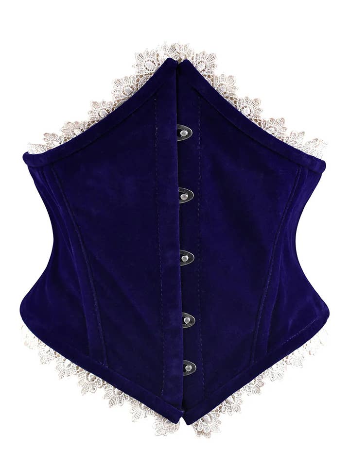 NAVY BLUE Steel-Boned Women’s Velvet Corset – Waist Cincher for wholesale on Faire0