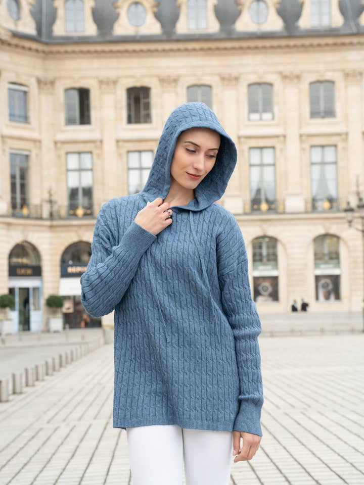 ORNELLA PARIS - Wholesale Knit Sweater - Women's - LEL-P8730 ribbed sweater with hood20